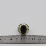 انگشتر عقیق مشکی یمنی نقره مردانه طرح پرویز - Image 4