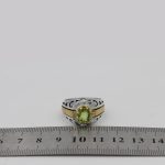 انگشتر زبرجد الماس تراش نقره مردانه طرح شاهین - Image 5