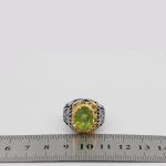 انگشتر زبرجد الماس تراش نقره مردانه دست ساز طرح مهران + 4 قطعه برلیان - Image 5