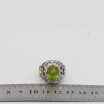 انگشتر زبرجد الماس تراش نقره مردانه دست ساز طرح طاهر + 4 قطعه برلیان - Image 4