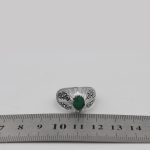 انگشتر زمرد الماس تراش نقره مردانه دست ساز طرح قلمکاری محمود - Image 5