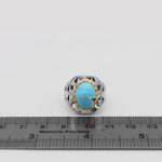 انگشتر فیروزه نیشابوری نقره مردانه دست ساز طرح پرویز - Image 3