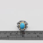 انگشتر فیروزه نیشابوری نقره مردانه دست ساز طرح فاتح - Image 4