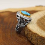 انگشتر فیروزه نیشابوری نقره مردانه دست ساز طرح محمود - Image 2