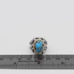 انگشتر فیروزه نیشابوری نقره مردانه دست ساز طرح وحید - Image 4