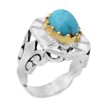 انگشتر فیروزه نیشابوری نقره مردانه دست ساز طرح بهروز