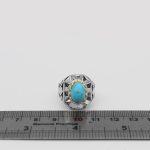 انگشتر فیروزه نیشابوری نقره مردانه دست ساز طرح بهروز - Image 4