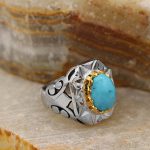 انگشتر فیروزه نیشابوری نقره مردانه دست ساز طرح بهروز - Image 3