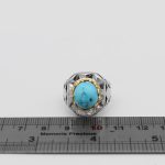 انگشتر فیروزه نیشابوری نقره مردانه دست ساز طرح برزو - Image 4