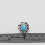 انگشتر فیروزه نیشابوری نقره مردانه دست ساز طرح جمال - Image 4