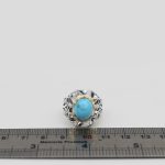 انگشتر فیروزه نیشابوری نقره مردانه دست ساز طرح نیما - Image 2