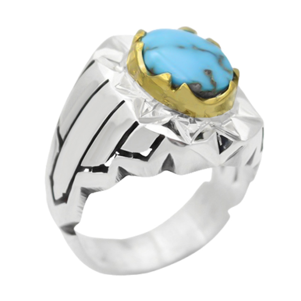 2-1-563turquoise-hamoon-man-ring(1) انگشتر فیروزه مردانه نقره دست ساز