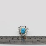 انگشتر فیروزه نیشابوری نقره مردانه دست ساز طرح هامون - Image 2