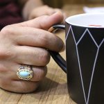 انگشتر فیروزه نیشابوری نقره مردانه دست ساز طرح شهرام - Image 5