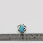 انگشتر فیروزه نیشابوری نقره مردانه دست ساز طرح فرخ - Image 2