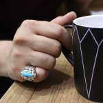 انگشتر فیروزه نیشابوری نقره مردانه دست ساز طرح پویا - Image 5