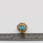 انگشتر فیروزه نیشابوری نقره مردانه دست ساز طرح افرا - Image 2