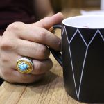 انگشتر فیروزه نیشابوری نقره مردانه دست ساز طرح افرا - Image 5