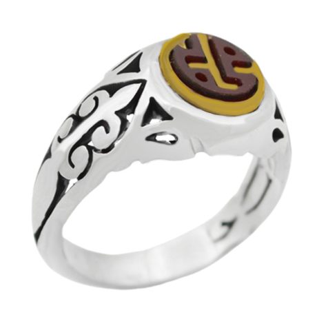 انگشتر حرز امام جواد (ع) نقره مردانه و زنانه دست ساز طرح دایره ای محمد