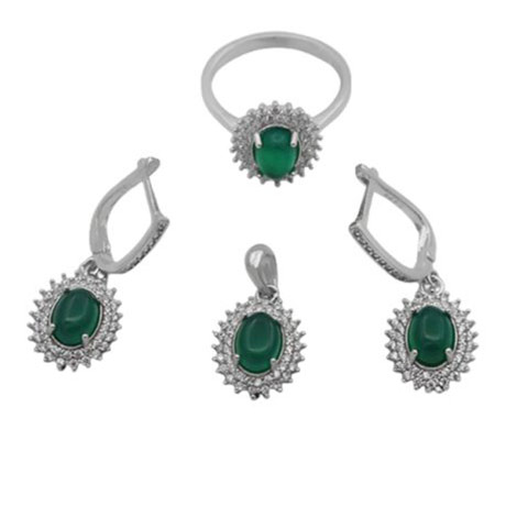 نیم ست عقیق سبز