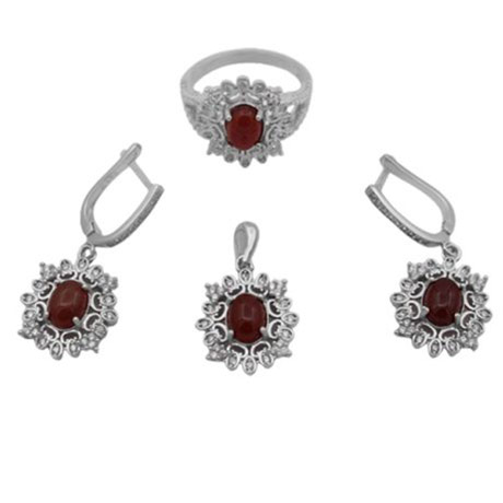 نیم ست عقیق سرخ