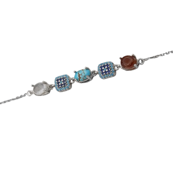16-4-070 (several-stones-noa-silver-bracelet) (2) دستبند چند سنگ زنانه نقره