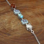 دستبند چند سنگ نقره زنانه طرح نوا - Image 4