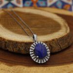 گردنبند لاجورد نقره زنانه طرح سیما - Image 2