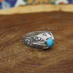 انگشتر فیروزه نیشابوری نقره مردانه دست ساز طرح یادگار - Image 2