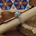 انگشتر فیروزه نیشابوری نقره زنانه طرح رویا سنگ - Image 2