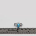 انگشتر فیروزه نیشابوری نقره زنانه طرح دل آبی - Image 4