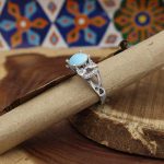 انگشتر فیروزه نیشابوری نقره زنانه طرح آرتمیس - Image 4