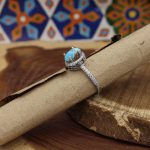 انگشتر فیروزه نیشابوری نقره زنانه طرح هیرا - Image 4