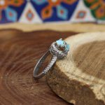 انگشتر فیروزه نیشابوری نقره زنانه طرح هیرا - Image 2