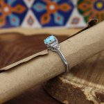 انگشتر فیروزه نیشابوری نقره زنانه طرح آریا - Image 4