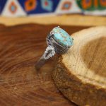 انگشتر فیروزه نیشابوری نقره زنانه طرح زارا - Image 3