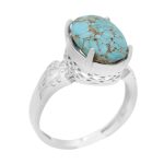 انگشتر فیروزه نیشابوری نقره زنانه طرح زارا