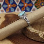 انگشتر فیروزه نیشابوری نقره زنانه طرح زارا - Image 2