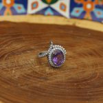 انگشتر آمیتیست نقره زنانه طرح متینا - Image 3