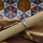 انگشتر آمیتیست نقره زنانه طرح عاطفه - Image 2