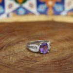 انگشتر آمیتیست نقره زنانه طرح عاطفه - Image 4