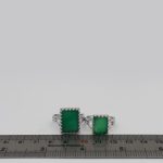 انگشتر ست عقیق سبز نقره مردانه و زنانه طرح زرگل - Image 4