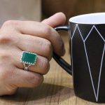 انگشتر ست عقیق سبز نقره مردانه و زنانه طرح زرگل - Image 3