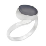 انگشتر عقیق کبود یمنی نقره زنانه طرح گلرخ