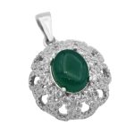 گردنبند عقیق سبز نقره زنانه طرح حکیمه