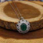 گردنبند عقیق سبز نقره زنانه طرح حکیمه - Image 2