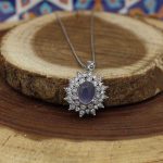 گردنبند عقیق کبود یمنی نقره زنانه طرح پریناز - Image 2