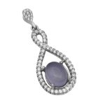 گردنبند عقیق کبود یمنی نقره زنانه طرح پریا