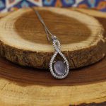 گردنبند عقیق کبود یمنی نقره زنانه طرح پریا - Image 2