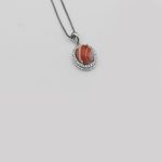 گردنبند عقیق سلیمانی نقره زنانه طرح دلنواز - Image 4